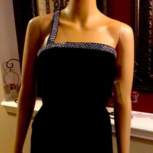 St. John Black w/crystals halter black tie **I am out of town until Jan 6,2026